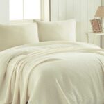 Σετ 4τεμ. Κουβέρτα Πικέ Ιβουάρ (Υπέρδιπλο)