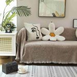 Ριχτάρι Chenille Με Κρόσια C100-9 Cappuccino (4 Διαστάσεις)