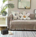 Ριχτάρι Chenille Με Κρόσια C100-9 Cappuccino (4 Διαστάσεις)