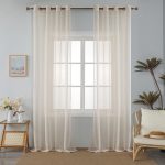 Κουρτίνα Γάζα με Κρίκους Πουά 6011 Μπεζ (140x285cm)