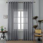 Κουρτίνα Λινή με Κρίκο 6023 Γκρι Σκούρο (270x290cm)