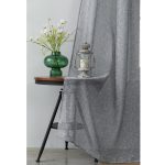 Κουρτίνα Λινή με Τρέσα 6023 Γκρι Σκούρο (2 Διαστάσεις)