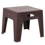 Τραπεζάκι Nibras Rattan Καφέ (45×45cm)