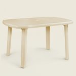 Τραπέζι Πλαστικό Οβάλ 90×150cm (Μπεζ)