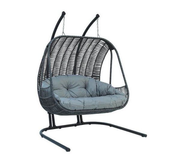 Κούνια Κήπου Balina Rattan Διθέσια Γκρι - Image 1