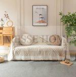 Ριχτάρι Chenille Με Κρόσια C3-1 Μπεζ (4 Διαστάσεις)