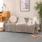 Ριχτάρι Chenille Με Κρόσια C4-4 Καφέ (3 Διαστάσεις)