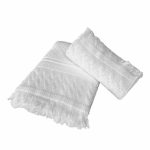 Πετσέτα Ανάγλυφη Με Κρόσια Λευκό (2 Διαστάσεις)