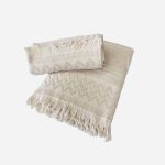 Πετσέτα Ανάγλυφη Με Κρόσια Μπεζ (2 Διαστάσεις)