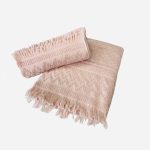 Πετσέτα Ανάγλυφη Με Κρόσια Ροζ (2 Διαστάσεις)