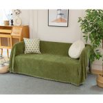 Ριχτάρι Chenille Με Κρόσια C10-5 Λαδί (4 Διαστάσεις)