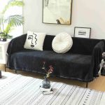 Ριχτάρι Chenille Με Κρόσια C100-18 Μαύρο (4 Διαστάσεις)