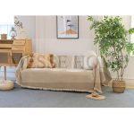 Ριχτάρι Chenille Με Κρόσια C6-1 Μπεζ (4 Διαστάσεις)