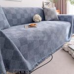 Ριχτάρι Chenille Με Κρόσια C17-16 Μπλε (3 Διαστάσεις)