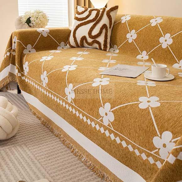 rixtari-chenille-me-krosia-c50-4-moystardi Ριχτάρι Chenille Με Κρόσια C50-4 Μουσταρδί (3 Διαστάσεις) - Image 1