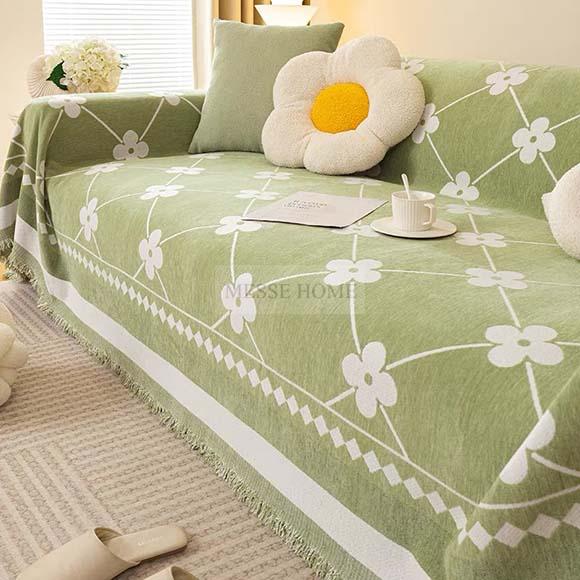 rixtari-chenille-me-krosia-c50-5-prasino Ριχτάρι Chenille Με Κρόσια C50-5 Πράσινο (3 Διαστάσεις) - Image 1