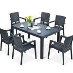 Σετ Τραπεζαρίας 7 Τεμαχίων Elit Rattan (Γκρι)