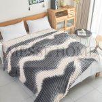 Κουβέρτα Super Soft Ριγέ Ανθρακί (Μονή & Υπέρδιπλη)