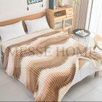 Κουβέρτα Super Soft Ριγέ Καπουτσίνο (Μονή & Υπέρδιπλη)