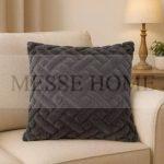 Διακοσμητική Μαξιλαροθήκη Γούνα 3D FKT 45x45cm (Ανθρακί)