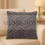 Διακοσμητική Μαξιλαροθήκη Γούνα 3D FKT 45x45cm (Γκρι)