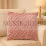 Διακοσμητική Μαξιλαροθήκη Γούνα 3D FKT 45x45cm (Ροζ)