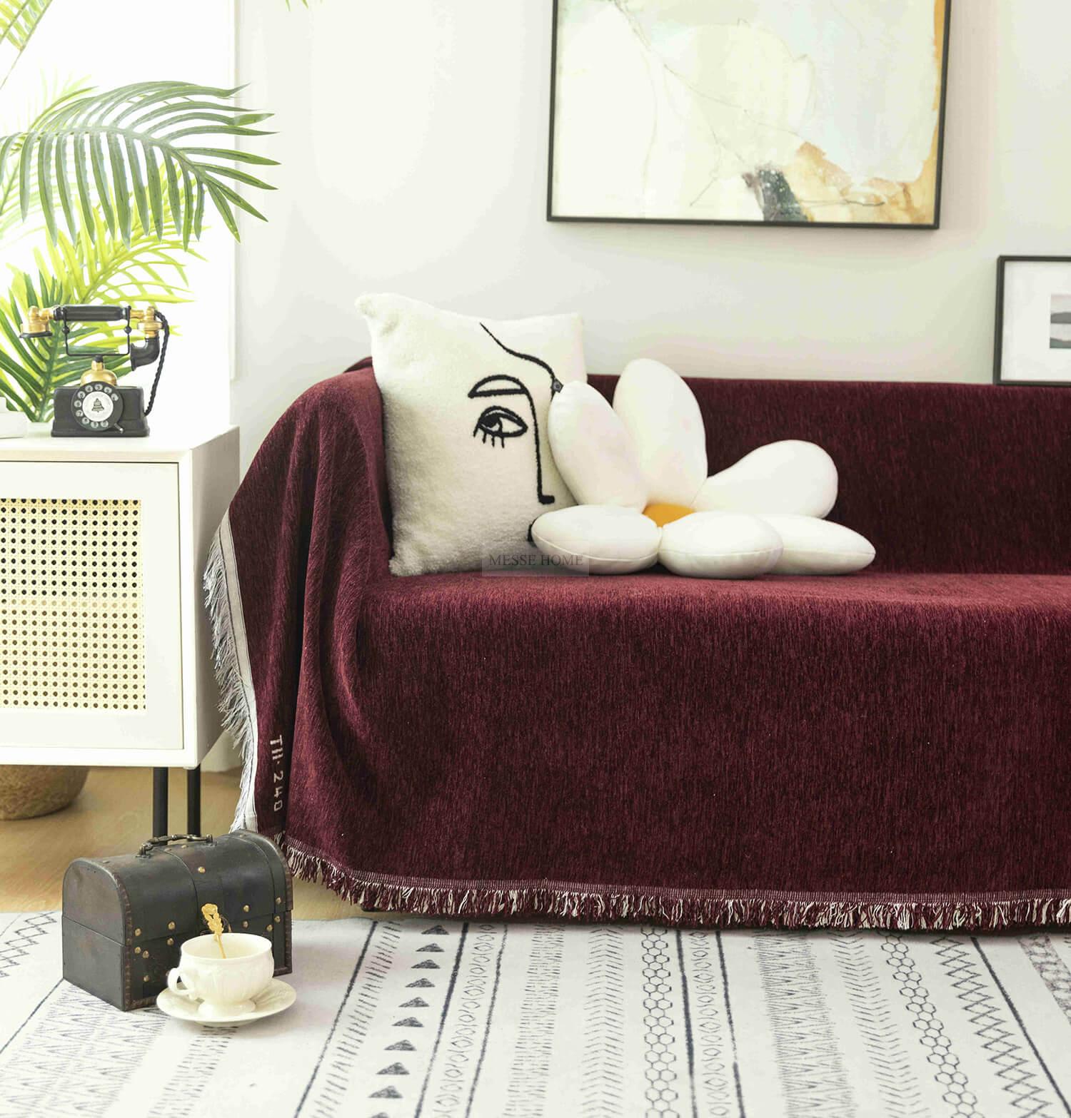 rixtari-c100-2-2 Ριχτάρι Chenille Με Κρόσια C100-2 Μπορντό (4 Διαστάσεις) - Image 1