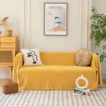 Ριχτάρι Chenille Με Κρόσια C100-3 Μουσταρδί (4 Διαστάσεις)