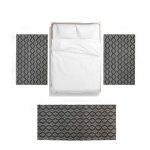 Σετ Κρεβ/μαρας Bouclé Καρό Ανθρακί (3 Τεμάχια)