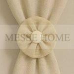 Δέστρα Κουρτίνας Κουμπί με Μαγνήτη (Εκρού)