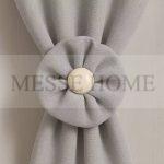 Δέστρα Κουρτίνας Κουμπί με Μαγνήτη (Γκρι)