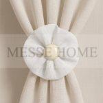 Δέστρα Κουρτίνας Κουμπί με Μαγνήτη (Λευκό)