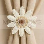 Δέστρα Κουρτίνας Ηλίανθος με Μαγνήτη (Εκρού)