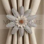 Δέστρα Κουρτίνας Ηλίανθος με Μαγνήτη (Γκρι)