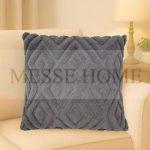 Διακοσμητική Μαξιλαροθήκη Γούνα 3D SMR 45x45cm (Γκρι)