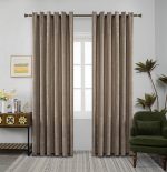 Κουρτίνα Μέτριας Σκίασης με Κρίκους A6083 Καπουτσίνο (270x280cm)