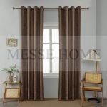 Κουρτίνα Μέτριας Σκίασης με Κρίκους AD6083 Καφέ (140x270cm)