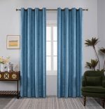 Κουρτίνα Μέτριας Σκίασης με Κρίκους AD6083 Μπλε (140x270cm)