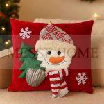 Χριστουγεννιάτικη Μαξιλαροθήκη με Χιονάνθρωπο 001 (45x45cm)