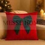 Χριστουγεννιάτικη Μαξιλαροθήκη με Φιόγκο 004 (45x45cm)