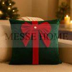 Χριστουγεννιάτικη Μαξιλαροθήκη με Φιόγκο 005 (45x45cm)
