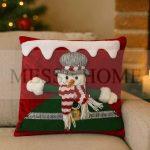 Χριστουγεννιάτικη Μαξιλαροθήκη με Χιονάνθρωπο 01 (45x45cm)