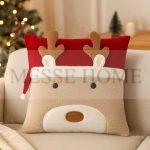 Χριστουγεννιάτικη Μαξιλαροθήκη με Ελάφι 02 (45x45cm)