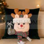 Χριστουγεννιάτικη Μαξιλαροθήκη με Ελαφάκι 04 (45x45cm)