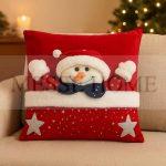 Χριστουγεννιάτικη Μαξιλαροθήκη με Χιονάνθρωπο 05 (45x45cm)