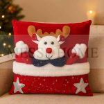 Χριστουγεννιάτικη Μαξιλαροθήκη με Ελαφάκι 06 (45x45cm)