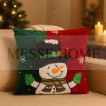 Χριστουγεννιάτικη Μαξιλαροθήκη με Χιονάνθρωπο 010 (45x45cm)