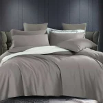 Σετ Παπλ/θήκη Υπέρδιπλη 4 Τεμ. 100% Βαμβάκι (Γκρι Σκούρο)