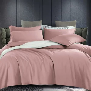 Σετ Παπλ/θήκη Υπέρδιπλη 4 Τεμαχίων 100% Βαμβάκι (Σομόν)