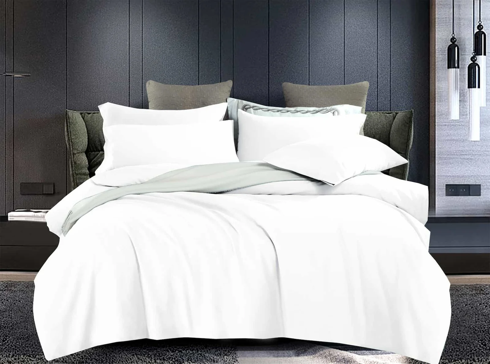 set-paplomatothikis-yperdipli-100%-cotton-spasto-leyko Σετ Παπλ/θήκη Υπέρδιπλη 4 Τεμ. 100% Βαμβάκι (Σπαστό Λευκό) - Image 1